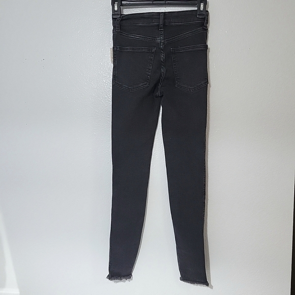 WE THE FREE Raw Hem High Rise Jeggings Black Skinny Jeans Free People Sz 24 New - Picture 3 of 16